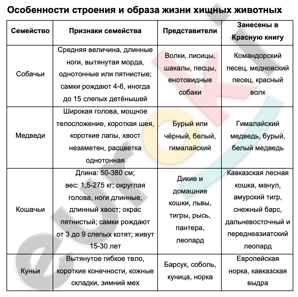 Используя рисунки в тексте параграфа выявите особенности строения и образа жизни представителей