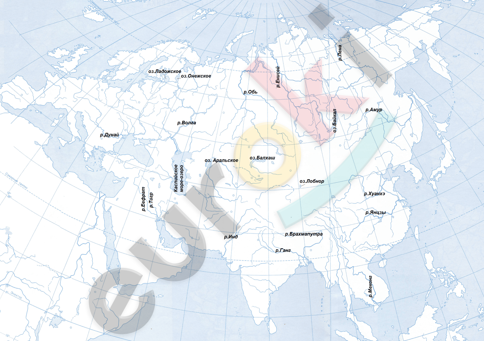 Карта Евразии география 7 класс
