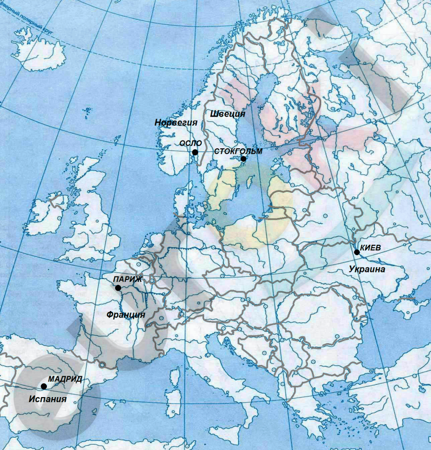 Страны зарубежной европы контурная карта 7 класс страница 12