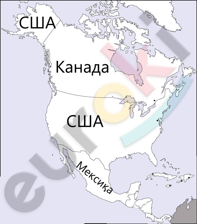 A map of north america with black text Description automatically generated