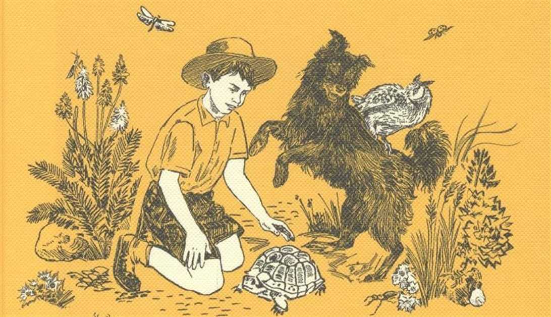A child and a dog looking at a turtle Description automatically generated